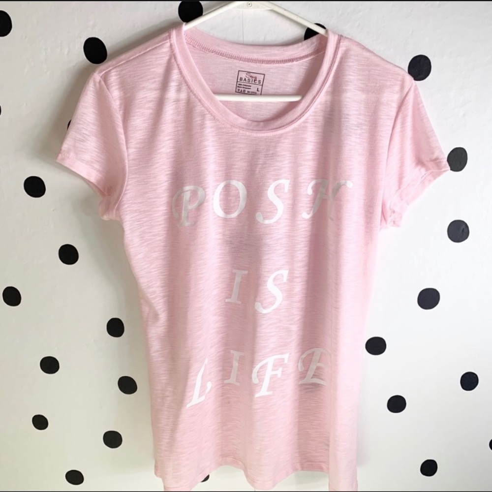 MAKE OFFER 🆕POSH IS LIFE PINK/WHITE size L